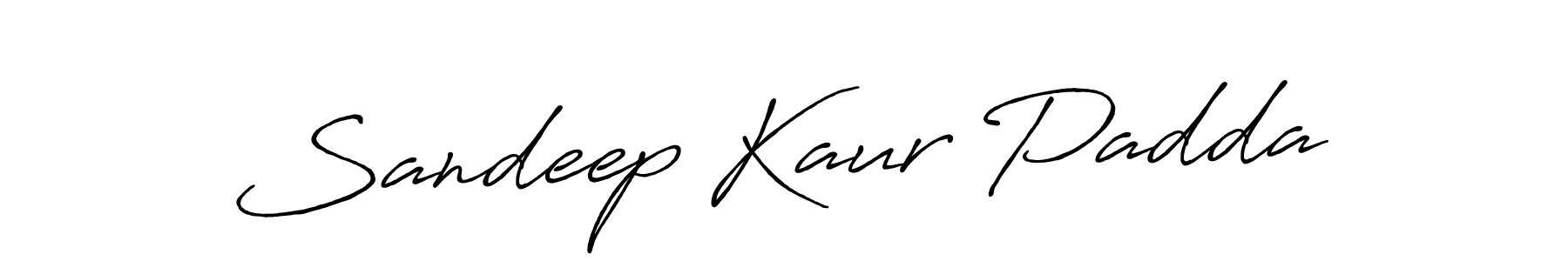 Create a beautiful signature design for name Sandeep Kaur Padda. With this signature (Antro_Vectra_Bolder) fonts, you can make a handwritten signature for free. Sandeep Kaur Padda signature style 7 images and pictures png
