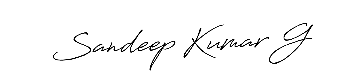 Create a beautiful signature design for name Sandeep Kumar G. With this signature (Antro_Vectra_Bolder) fonts, you can make a handwritten signature for free. Sandeep Kumar G signature style 7 images and pictures png