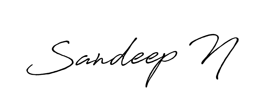 How to make Sandeep N signature? Antro_Vectra_Bolder is a professional autograph style. Create handwritten signature for Sandeep N name. Sandeep N signature style 7 images and pictures png