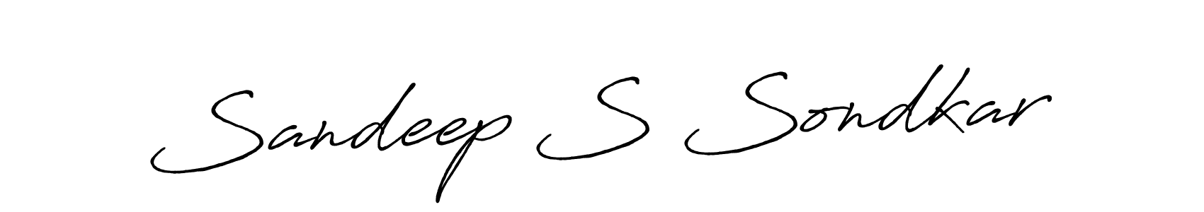 How to make Sandeep S Sondkar name signature. Use Antro_Vectra_Bolder style for creating short signs online. This is the latest handwritten sign. Sandeep S Sondkar signature style 7 images and pictures png