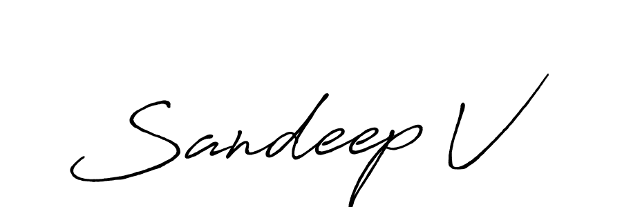 Make a beautiful signature design for name Sandeep V. With this signature (Antro_Vectra_Bolder) style, you can create a handwritten signature for free. Sandeep V signature style 7 images and pictures png