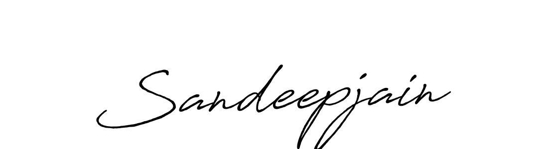 How to make Sandeepjain name signature. Use Antro_Vectra_Bolder style for creating short signs online. This is the latest handwritten sign. Sandeepjain signature style 7 images and pictures png