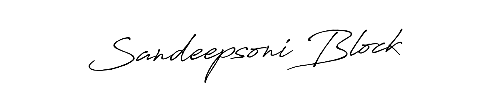 It looks lik you need a new signature style for name Sandeepsoni Block. Design unique handwritten (Antro_Vectra_Bolder) signature with our free signature maker in just a few clicks. Sandeepsoni Block signature style 7 images and pictures png