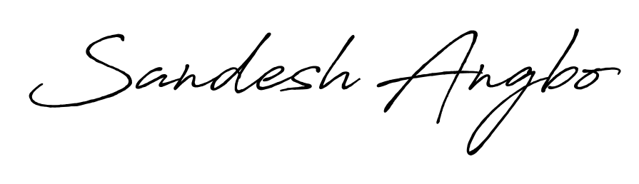 Create a personalized artistic stamp with Sandesh Angbo in Antro_Vectra_Bolder font. Perfect for visual artists, designers, and influencers. Sandesh Angbo signature style 7 images and pictures png