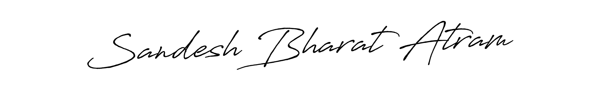 Antro_Vectra_Bolder is a professional signature style that is perfect for those who want to add a touch of class to their signature. It is also a great choice for those who want to make their signature more unique. Get Sandesh Bharat Atram name to fancy signature for free. Sandesh Bharat Atram signature style 7 images and pictures png
