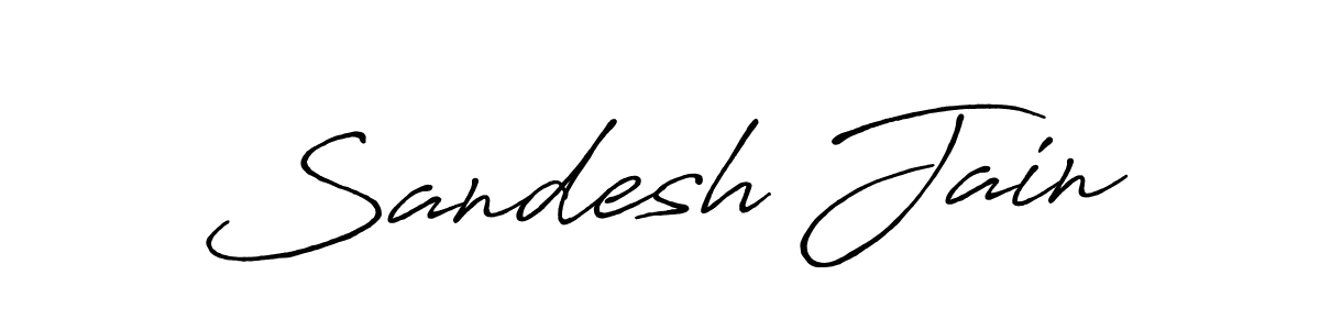 Make a beautiful signature design for name Sandesh Jain. With this signature (Antro_Vectra_Bolder) style, you can create a handwritten signature for free. Sandesh Jain signature style 7 images and pictures png