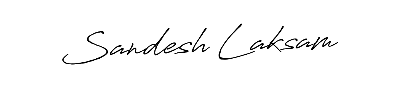 Also we have Sandesh Laksam name is the best signature style. Create professional handwritten signature collection using Antro_Vectra_Bolder autograph style. Sandesh Laksam signature style 7 images and pictures png