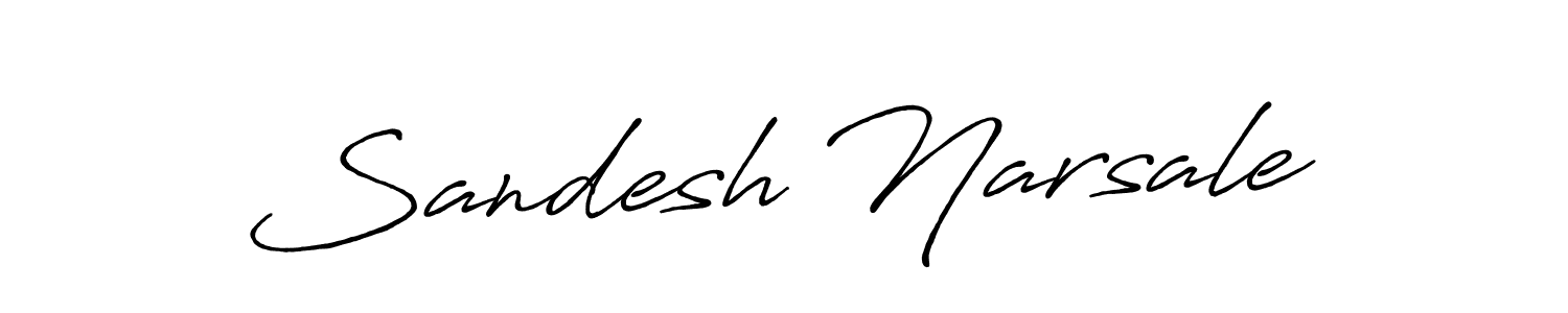 Make a beautiful signature design for name Sandesh Narsale. With this signature (Antro_Vectra_Bolder) style, you can create a handwritten signature for free. Sandesh Narsale signature style 7 images and pictures png