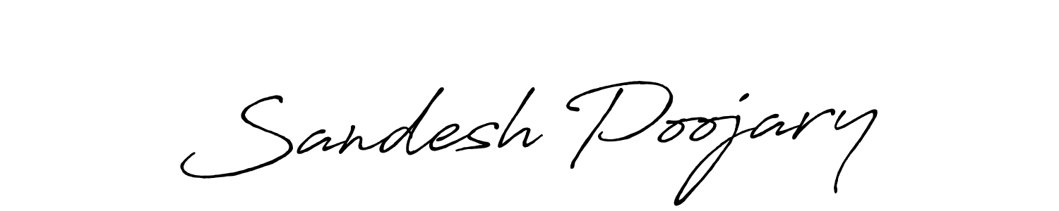 if you are searching for the best signature style for your name Sandesh Poojary. so please give up your signature search. here we have designed multiple signature styles  using Antro_Vectra_Bolder. Sandesh Poojary signature style 7 images and pictures png