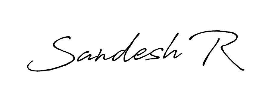 Use a signature maker to create a handwritten signature online. With this signature software, you can design (Antro_Vectra_Bolder) your own signature for name Sandesh R. Sandesh R signature style 7 images and pictures png