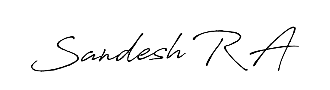 Sandesh R A stylish signature style. Best Handwritten Sign (Antro_Vectra_Bolder) for my name. Handwritten Signature Collection Ideas for my name Sandesh R A. Sandesh R A signature style 7 images and pictures png