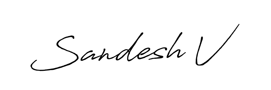 Also You can easily find your signature by using the search form. We will create Sandesh V name handwritten signature images for you free of cost using Antro_Vectra_Bolder sign style. Sandesh V signature style 7 images and pictures png