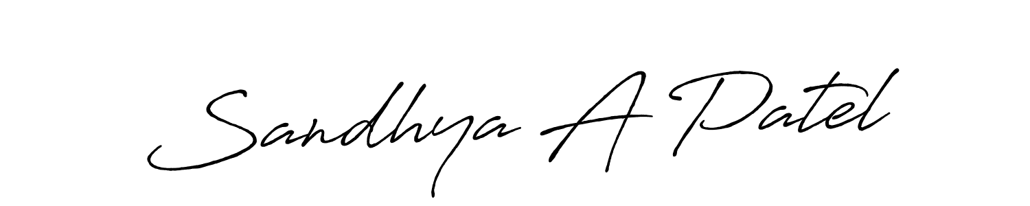 This is the best signature style for the Sandhya A Patel name. Also you like these signature font (Antro_Vectra_Bolder). Mix name signature. Sandhya A Patel signature style 7 images and pictures png