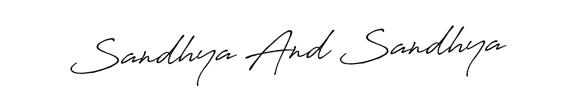Antro_Vectra_Bolder is a professional signature style that is perfect for those who want to add a touch of class to their signature. It is also a great choice for those who want to make their signature more unique. Get Sandhya And Sandhya name to fancy signature for free. Sandhya And Sandhya signature style 7 images and pictures png