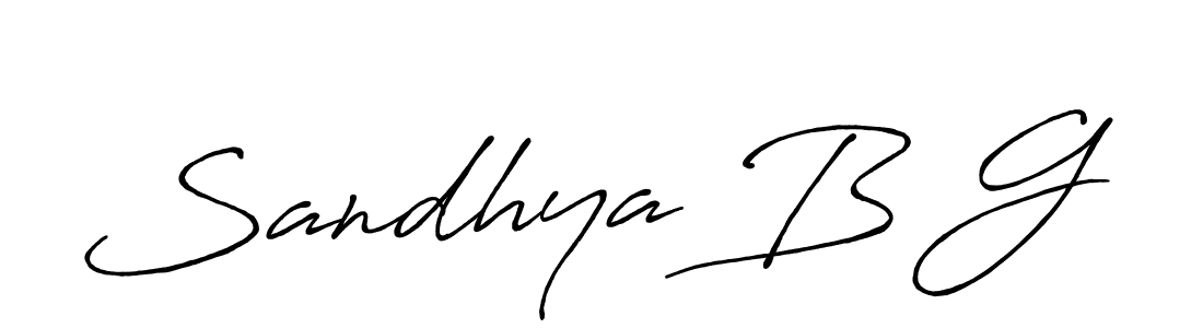 Create a beautiful signature design for name Sandhya B G. With this signature (Antro_Vectra_Bolder) fonts, you can make a handwritten signature for free. Sandhya B G signature style 7 images and pictures png