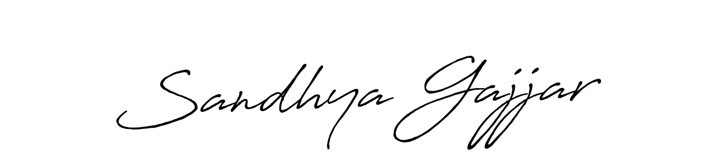 Antro_Vectra_Bolder is a professional signature style that is perfect for those who want to add a touch of class to their signature. It is also a great choice for those who want to make their signature more unique. Get Sandhya Gajjar name to fancy signature for free. Sandhya Gajjar signature style 7 images and pictures png