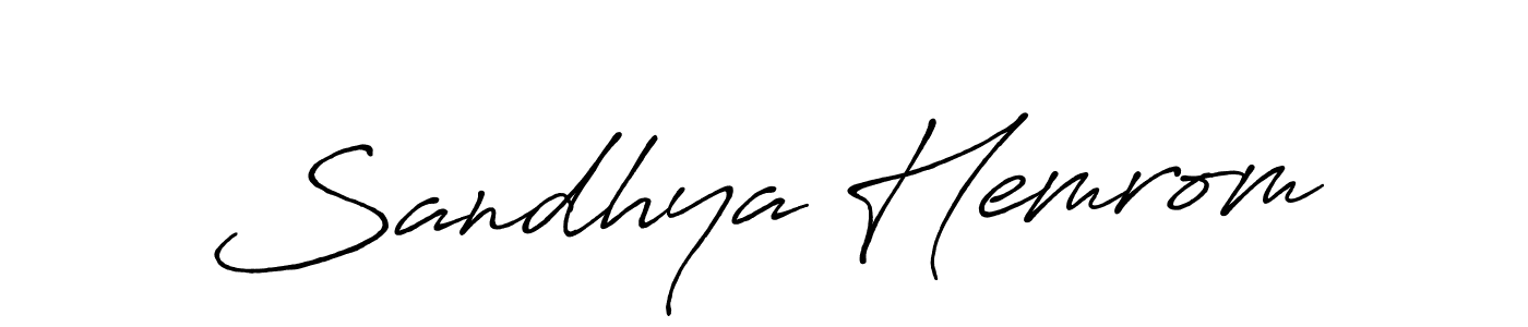 Create a beautiful signature design for name Sandhya Hemrom. With this signature (Antro_Vectra_Bolder) fonts, you can make a handwritten signature for free. Sandhya Hemrom signature style 7 images and pictures png