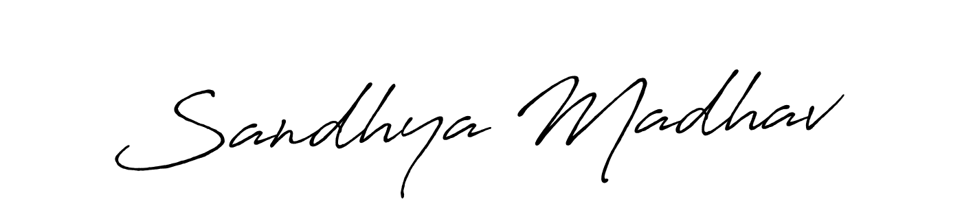 Sandhya Madhav stylish signature style. Best Handwritten Sign (Antro_Vectra_Bolder) for my name. Handwritten Signature Collection Ideas for my name Sandhya Madhav. Sandhya Madhav signature style 7 images and pictures png