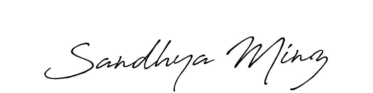 Create a beautiful signature design for name Sandhya Minz. With this signature (Antro_Vectra_Bolder) fonts, you can make a handwritten signature for free. Sandhya Minz signature style 7 images and pictures png