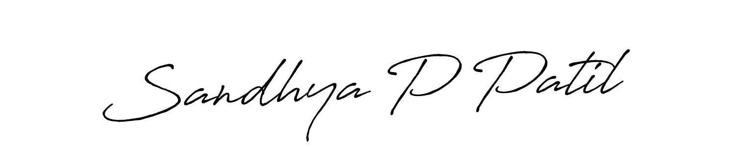 Sandhya P Patil stylish signature style. Best Handwritten Sign (Antro_Vectra_Bolder) for my name. Handwritten Signature Collection Ideas for my name Sandhya P Patil. Sandhya P Patil signature style 7 images and pictures png
