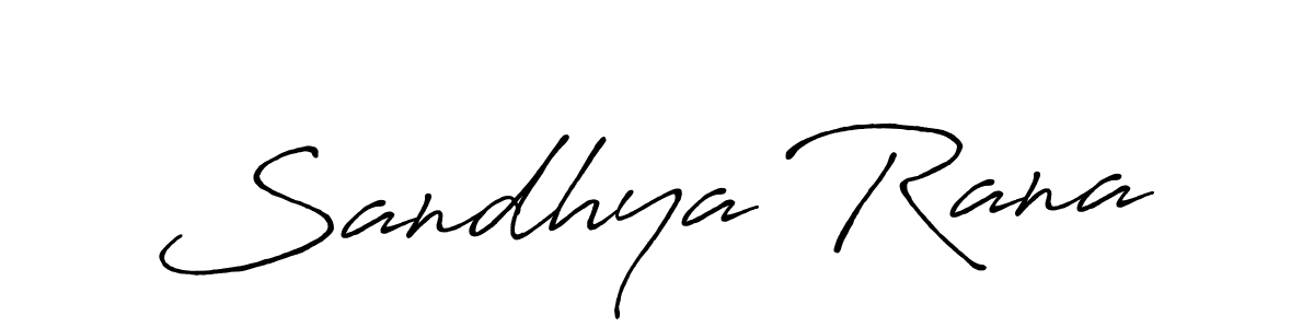 Make a beautiful signature design for name Sandhya Rana. With this signature (Antro_Vectra_Bolder) style, you can create a handwritten signature for free. Sandhya Rana signature style 7 images and pictures png