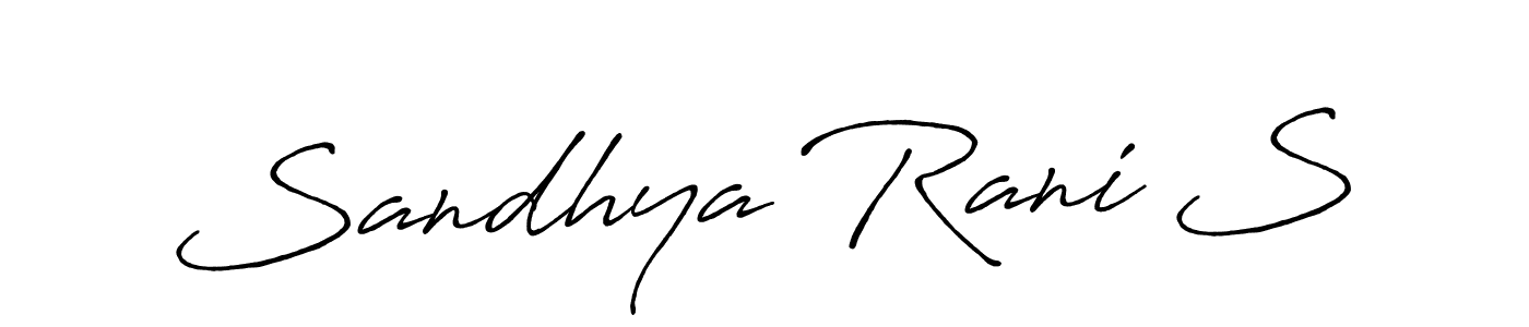 if you are searching for the best signature style for your name Sandhya Rani S. so please give up your signature search. here we have designed multiple signature styles  using Antro_Vectra_Bolder. Sandhya Rani S signature style 7 images and pictures png