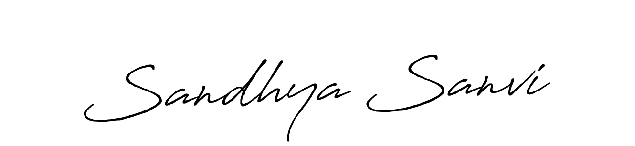 Use a signature maker to create a handwritten signature online. With this signature software, you can design (Antro_Vectra_Bolder) your own signature for name Sandhya Sanvi. Sandhya Sanvi signature style 7 images and pictures png