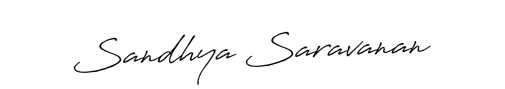 How to make Sandhya Saravanan name signature. Use Antro_Vectra_Bolder style for creating short signs online. This is the latest handwritten sign. Sandhya Saravanan signature style 7 images and pictures png