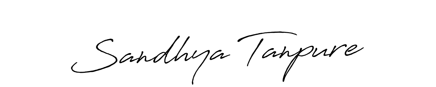 How to make Sandhya Tanpure name signature. Use Antro_Vectra_Bolder style for creating short signs online. This is the latest handwritten sign. Sandhya Tanpure signature style 7 images and pictures png