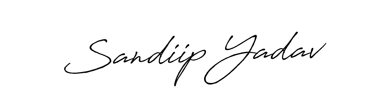 Make a beautiful signature design for name Sandiip Yadav. With this signature (Antro_Vectra_Bolder) style, you can create a handwritten signature for free. Sandiip Yadav signature style 7 images and pictures png