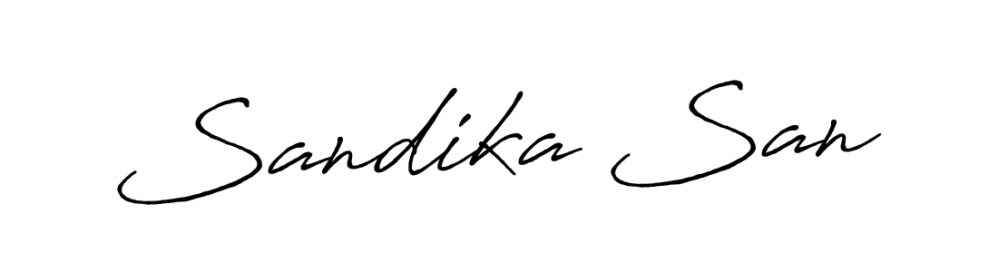 Use a signature maker to create a handwritten signature online. With this signature software, you can design (Antro_Vectra_Bolder) your own signature for name Sandika San. Sandika San signature style 7 images and pictures png