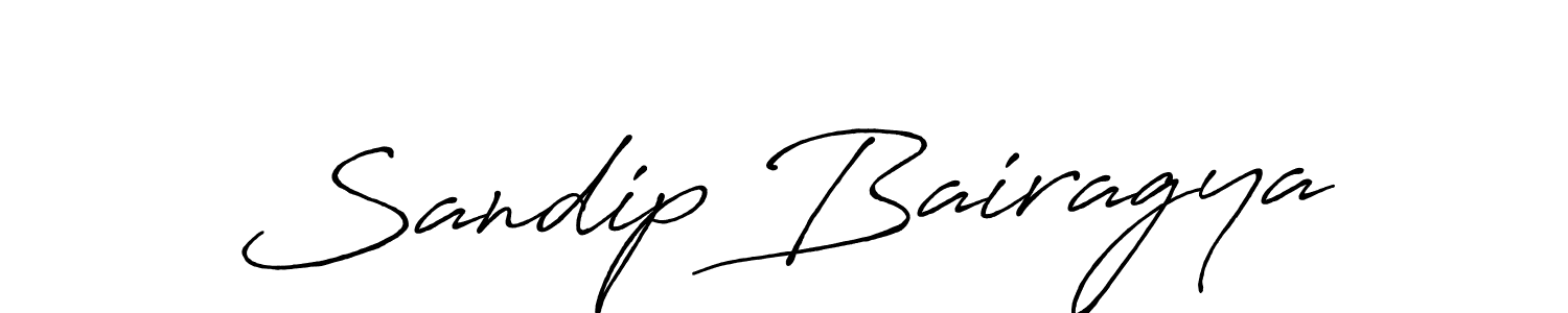 Make a beautiful signature design for name Sandip Bairagya. With this signature (Antro_Vectra_Bolder) style, you can create a handwritten signature for free. Sandip Bairagya signature style 7 images and pictures png