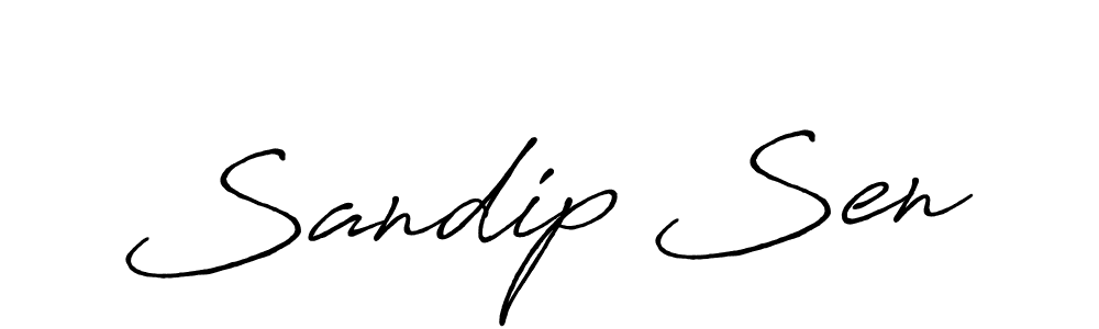 Make a beautiful signature design for name Sandip Sen. With this signature (Antro_Vectra_Bolder) style, you can create a handwritten signature for free. Sandip Sen signature style 7 images and pictures png