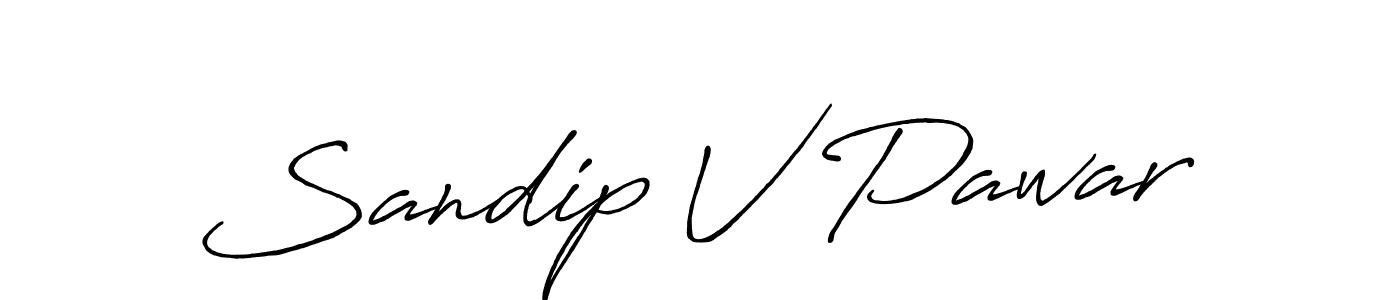 Sandip V Pawar stylish signature style. Best Handwritten Sign (Antro_Vectra_Bolder) for my name. Handwritten Signature Collection Ideas for my name Sandip V Pawar. Sandip V Pawar signature style 7 images and pictures png