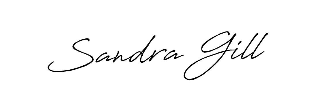 How to make Sandra Gill name signature. Use Antro_Vectra_Bolder style for creating short signs online. This is the latest handwritten sign. Sandra Gill signature style 7 images and pictures png