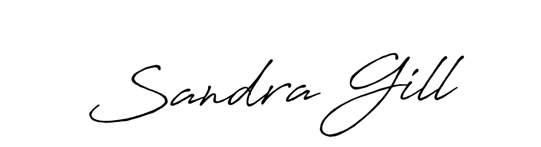 How to make Sandra Gill name signature. Use Antro_Vectra_Bolder style for creating short signs online. This is the latest handwritten sign. Sandra Gill signature style 7 images and pictures png