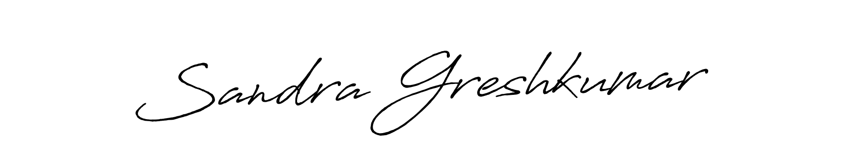 Create a beautiful signature design for name Sandra Greshkumar. With this signature (Antro_Vectra_Bolder) fonts, you can make a handwritten signature for free. Sandra Greshkumar signature style 7 images and pictures png