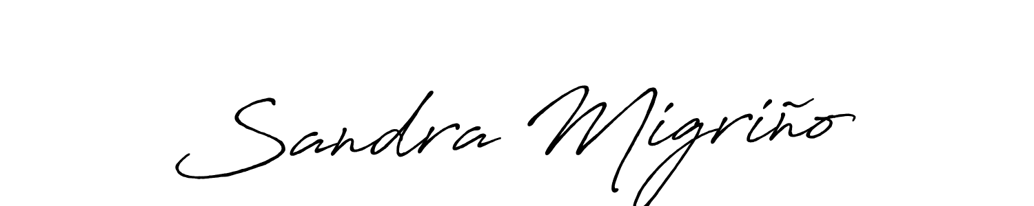 How to make Sandra Migriño signature? Antro_Vectra_Bolder is a professional autograph style. Create handwritten signature for Sandra Migriño name. Sandra Migriño signature style 7 images and pictures png