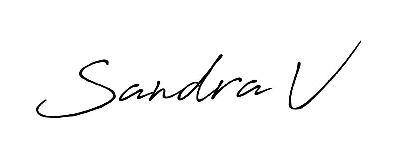 Similarly Antro_Vectra_Bolder is the best handwritten signature design. Signature creator online .You can use it as an online autograph creator for name Sandra V. Sandra V signature style 7 images and pictures png