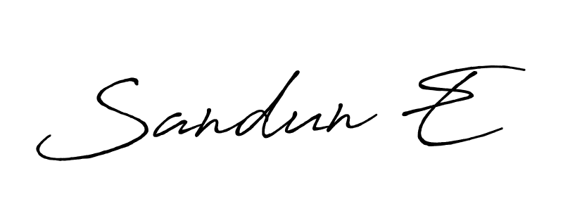 Also You can easily find your signature by using the search form. We will create Sandun E name handwritten signature images for you free of cost using Antro_Vectra_Bolder sign style. Sandun E signature style 7 images and pictures png