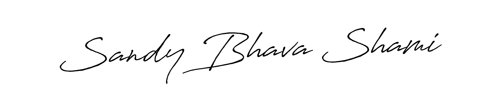 How to make Sandy Bhava Shami name signature. Use Antro_Vectra_Bolder style for creating short signs online. This is the latest handwritten sign. Sandy Bhava Shami signature style 7 images and pictures png