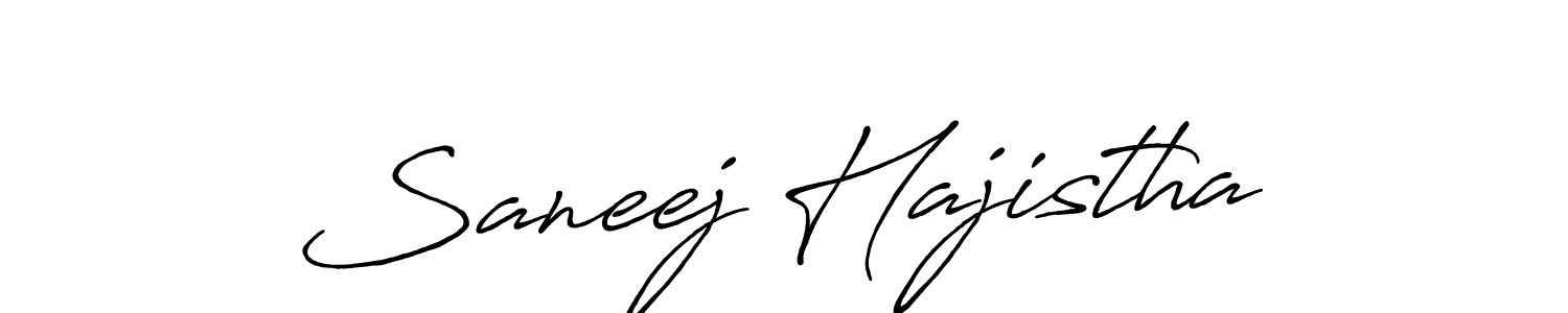 Design your own signature with our free online signature maker. With this signature software, you can create a handwritten (Antro_Vectra_Bolder) signature for name Saneej Hajistha. Saneej Hajistha signature style 7 images and pictures png