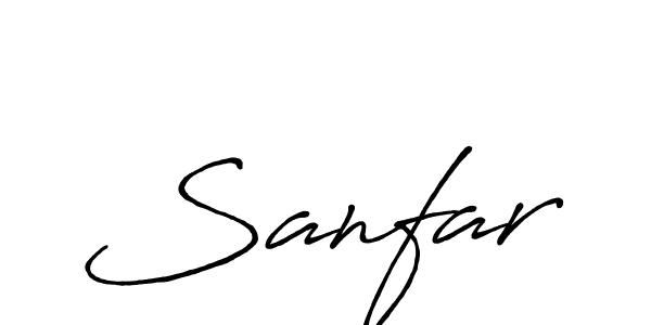 Make a beautiful signature design for name Sanfar. With this signature (Antro_Vectra_Bolder) style, you can create a handwritten signature for free. Sanfar signature style 7 images and pictures png