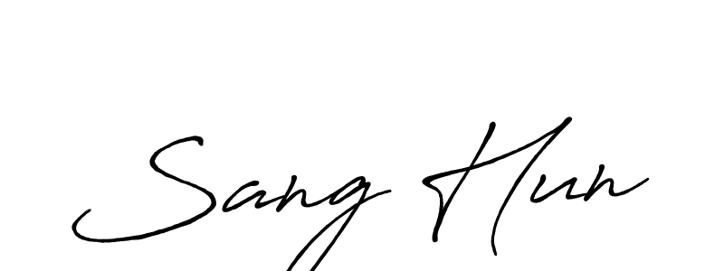 Similarly Antro_Vectra_Bolder is the best handwritten signature design. Signature creator online .You can use it as an online autograph creator for name Sang Hun. Sang Hun signature style 7 images and pictures png