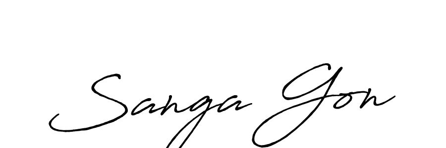 How to make Sanga Gon signature? Antro_Vectra_Bolder is a professional autograph style. Create handwritten signature for Sanga Gon name. Sanga Gon signature style 7 images and pictures png