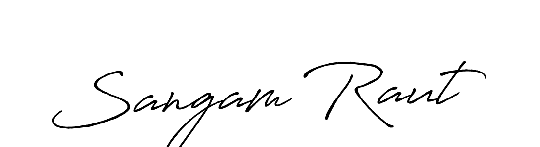 Design your own signature with our free online signature maker. With this signature software, you can create a handwritten (Antro_Vectra_Bolder) signature for name Sangam Raut. Sangam Raut signature style 7 images and pictures png