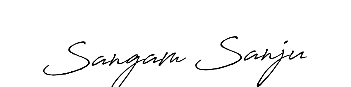 Make a beautiful signature design for name Sangam Sanju. With this signature (Antro_Vectra_Bolder) style, you can create a handwritten signature for free. Sangam Sanju signature style 7 images and pictures png