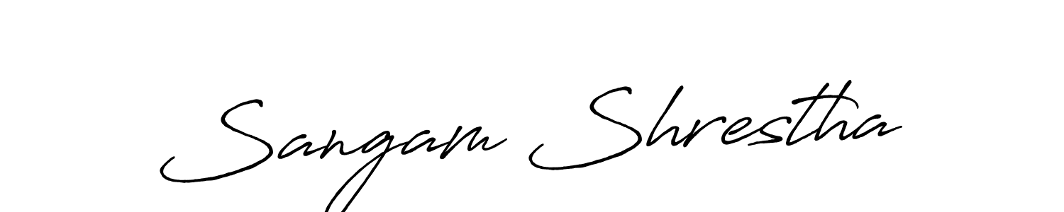 Also You can easily find your signature by using the search form. We will create Sangam Shrestha name handwritten signature images for you free of cost using Antro_Vectra_Bolder sign style. Sangam Shrestha signature style 7 images and pictures png