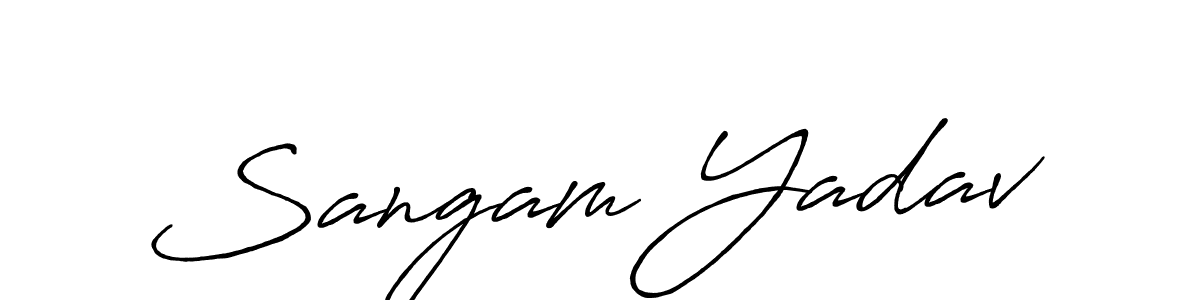 if you are searching for the best signature style for your name Sangam Yadav. so please give up your signature search. here we have designed multiple signature styles  using Antro_Vectra_Bolder. Sangam Yadav signature style 7 images and pictures png