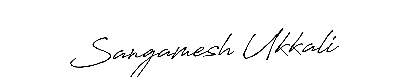 You should practise on your own different ways (Antro_Vectra_Bolder) to write your name (Sangamesh Ukkali) in signature. don't let someone else do it for you. Sangamesh Ukkali signature style 7 images and pictures png